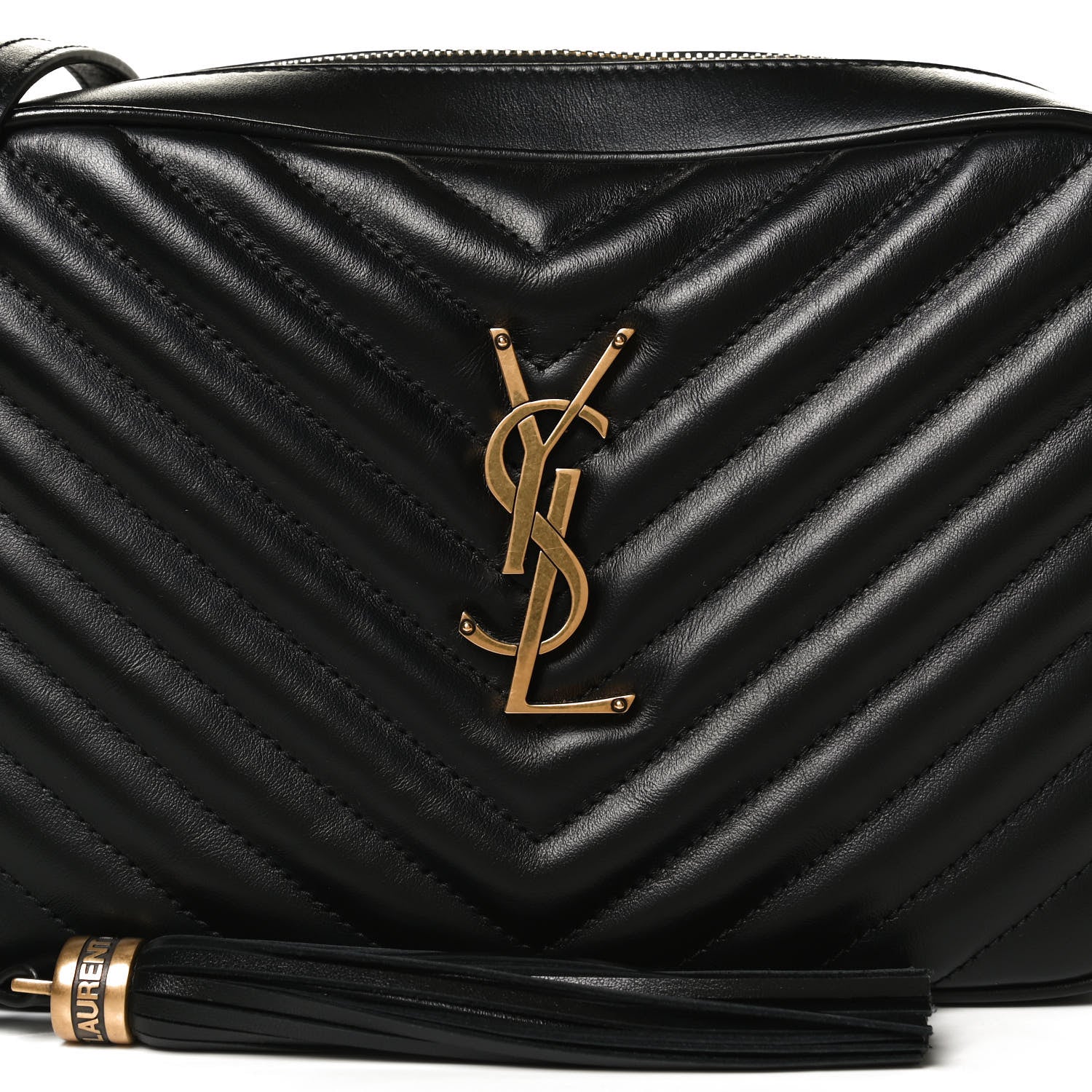 Saint Laurent Calfskin Matelasse Monogram Lou Camera Bag Black 7 of 10