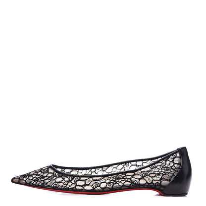Christian Louboutin Kid Rete Lace Follies Ballerina Flat 41.5 Black 1 of 8