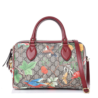 Gucci GG Supreme Monogram Tian Small Boston Beige Multicolor Red 1 of 7