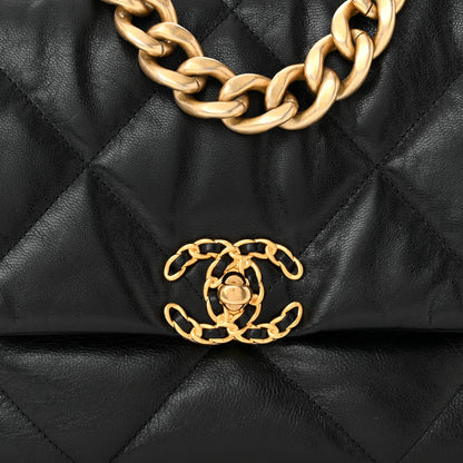 Chanel Goatskin Quilted Large Chanel 19 Flap Black 8 of 12