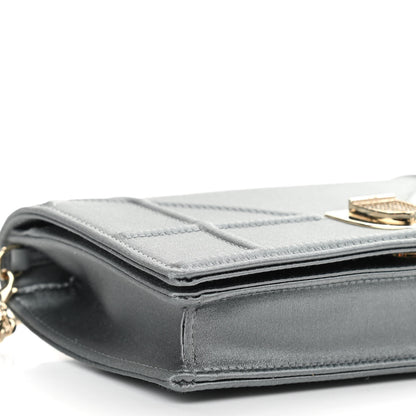 Christian Dior Satin Diorama Wallet on Chain Pouch Blue Gray 8 of 9
