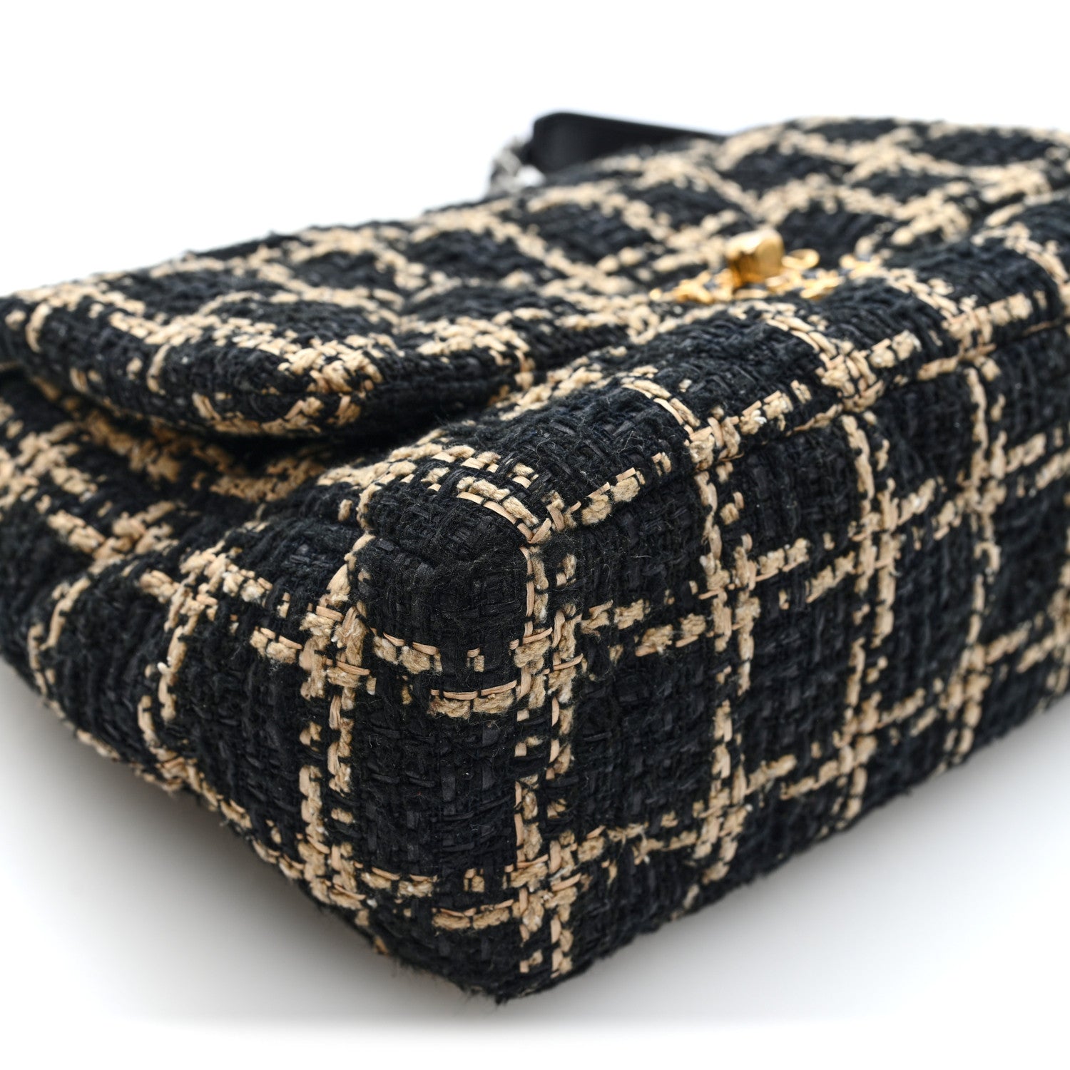 Chanel Tweed Quilted Medium Chanel 19 Flap Black Beige 9 of 10