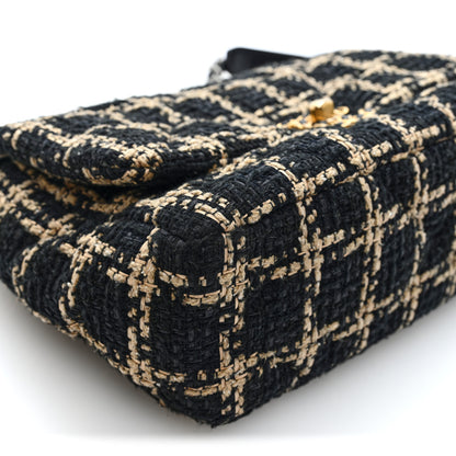 Chanel Tweed Quilted Medium Chanel 19 Flap Black Beige 9 of 10