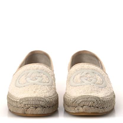 Gucci Terry Cloth Interlocking G Espadrilles 38.5 Ivory Dusty White Beige 3 of 11