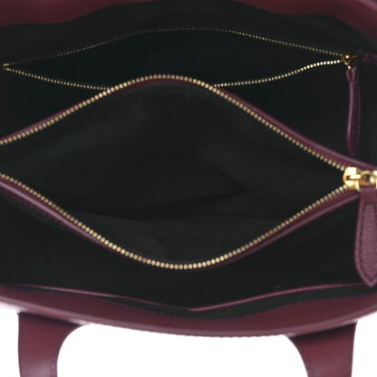 Burberry Grainy Calfskin House Check Small Banner Tote Crimson 5 of 9