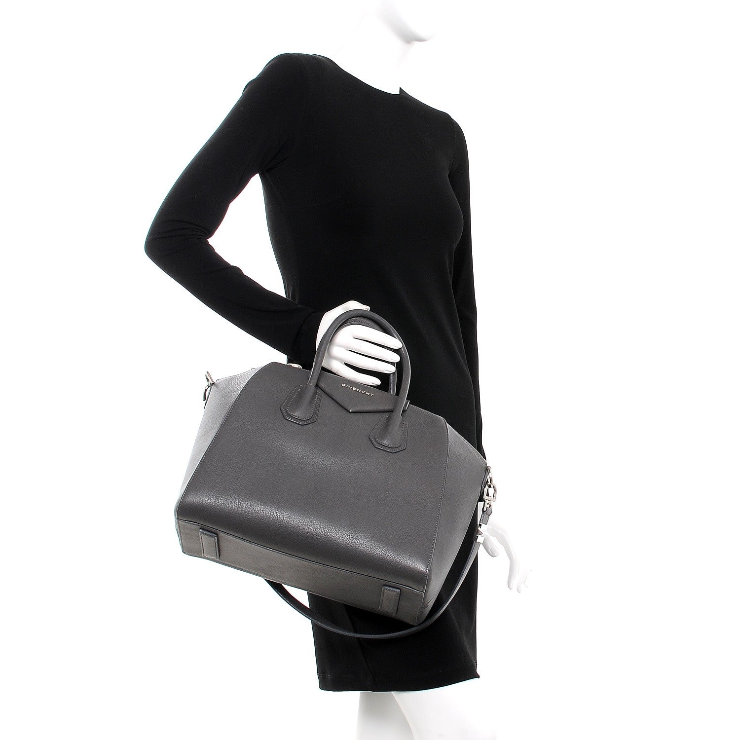 Givenchy Sugar Goatskin Medium Antigona Dark Grey 2 of 7