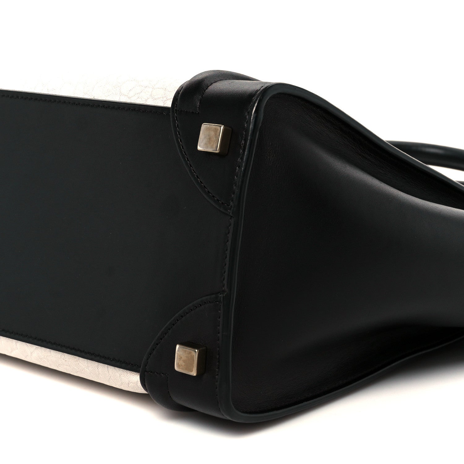 Celine Shrunken Lambskin Micro Bi-Color Luggage Black White 9 of 9