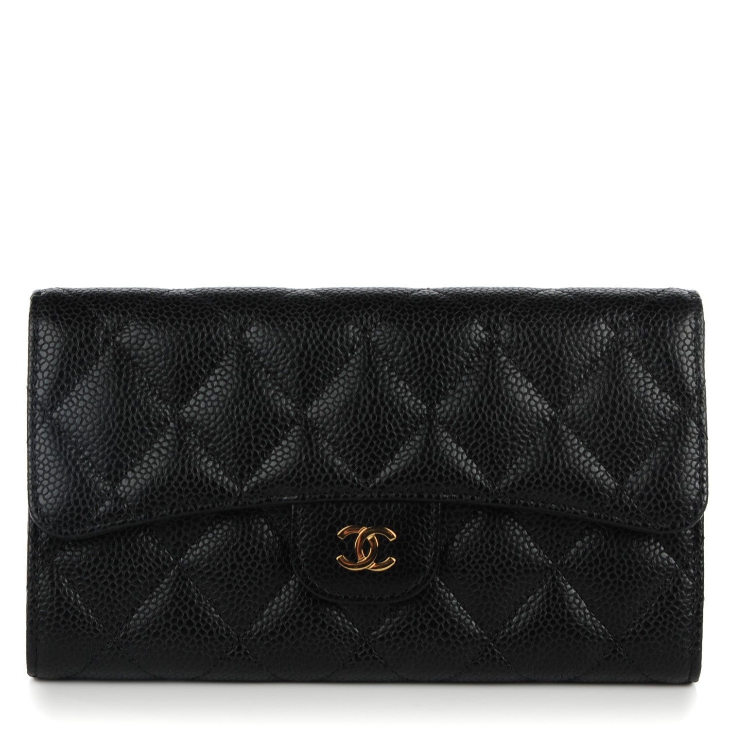 Chanel Caviar Quilted Large Flap Wallet Black 1 of 8
