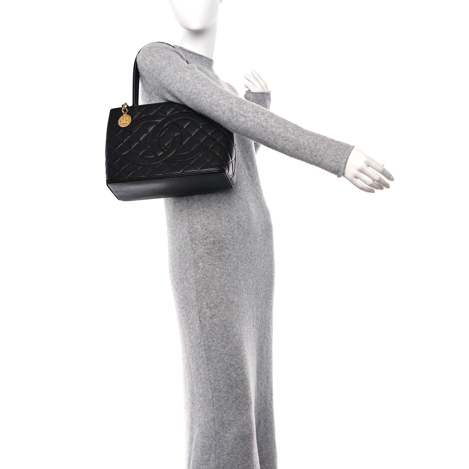 Chanel Caviar Quilted Medallion Tote Black 2 of 10