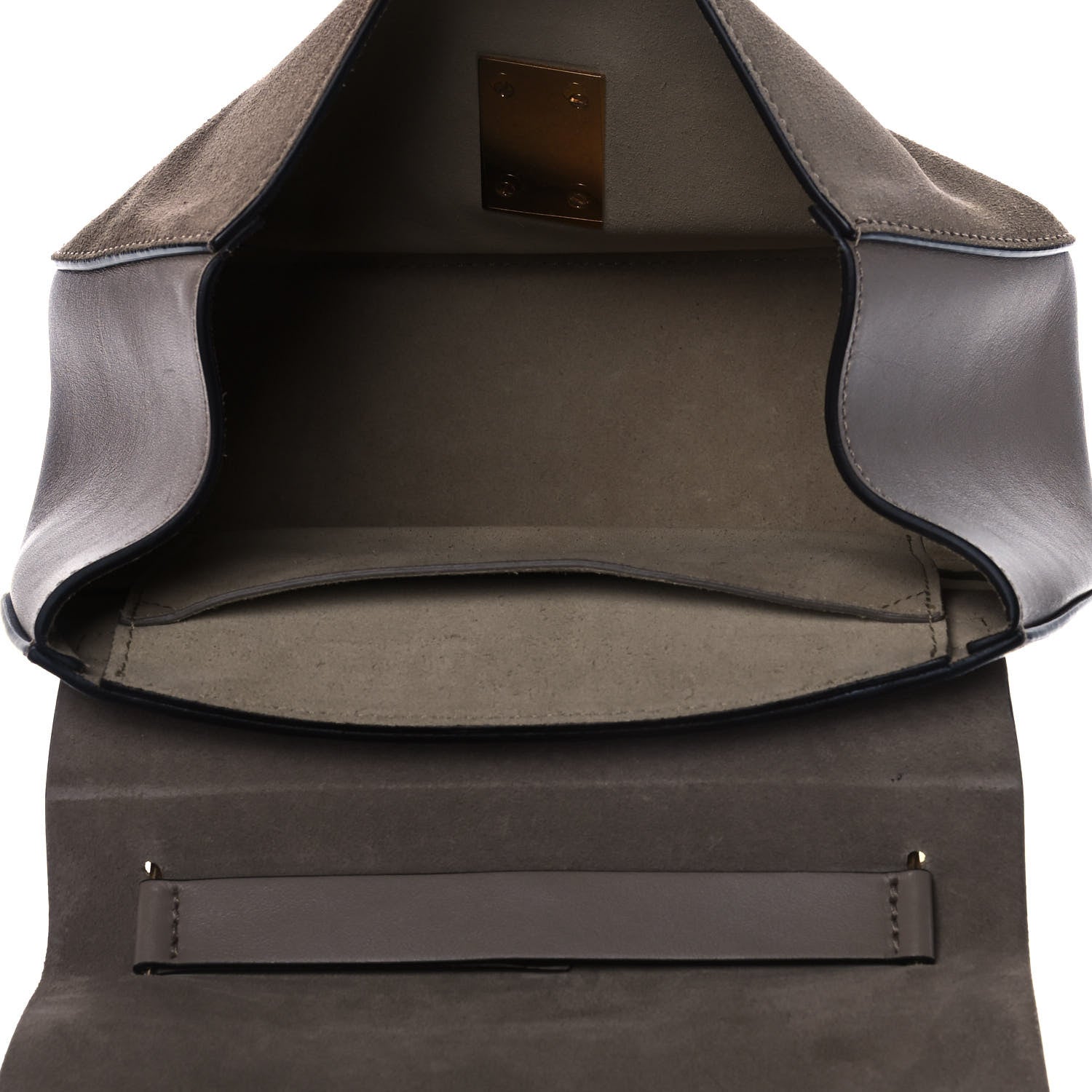Chloe Suede Smooth Calfskin Drew Shoulder Bag Motty Grey 5 of 13