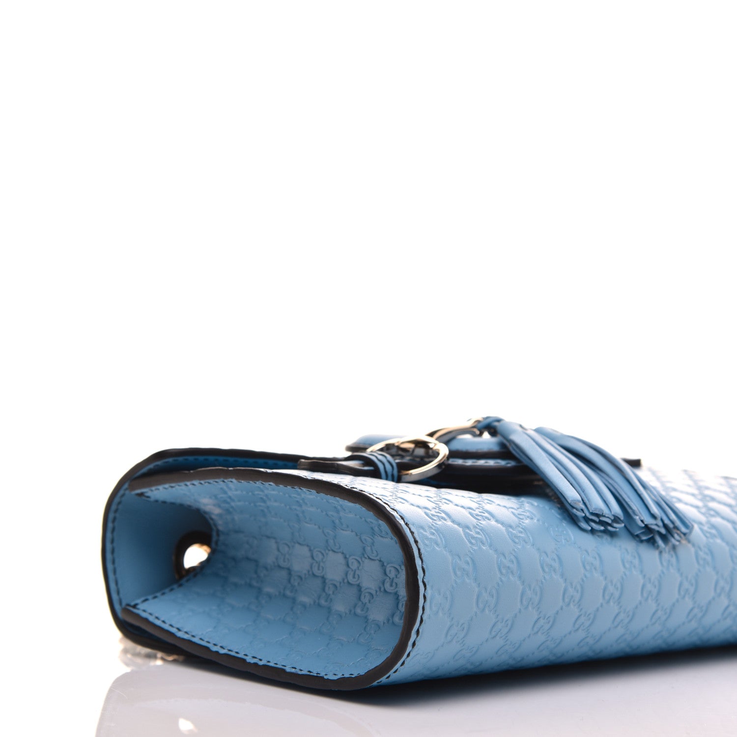 Gucci Soft Microguccissima Mini Emily Chain Shoulder Bag Mineral Blue 8 of 9