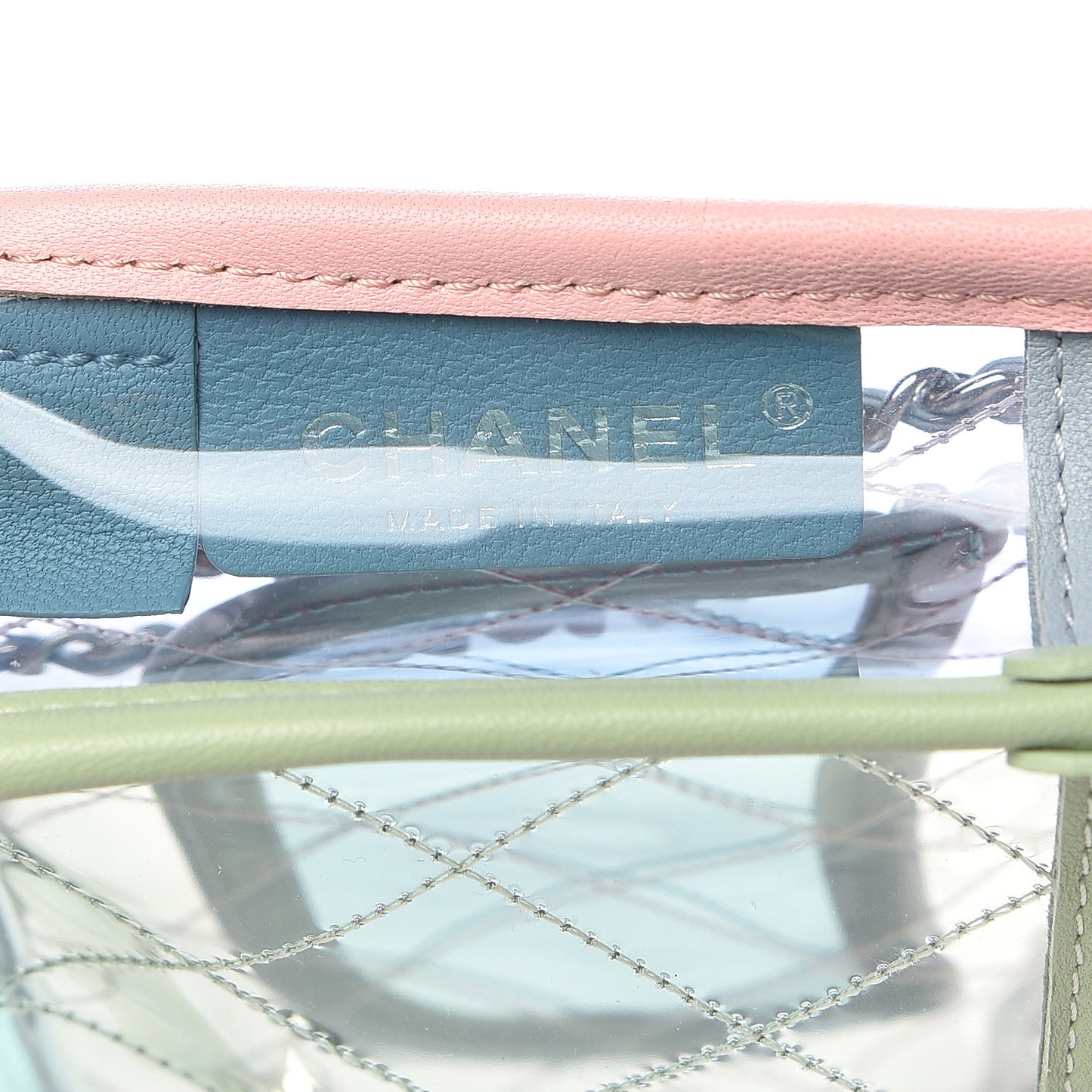 Lambskin PVC Quilted Mini Coco Splash Flap Blue Green
