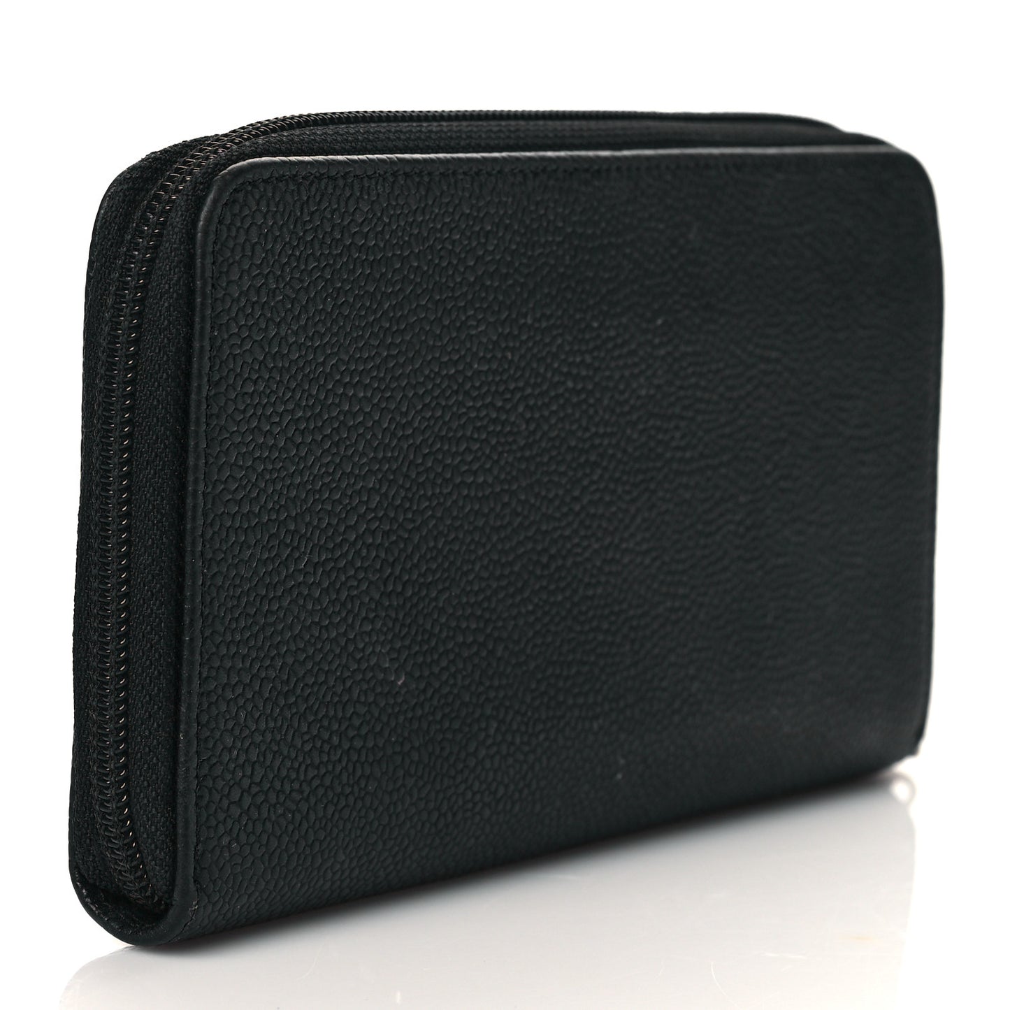 Caviar Large Timeless CC Zip Around Wallet Black