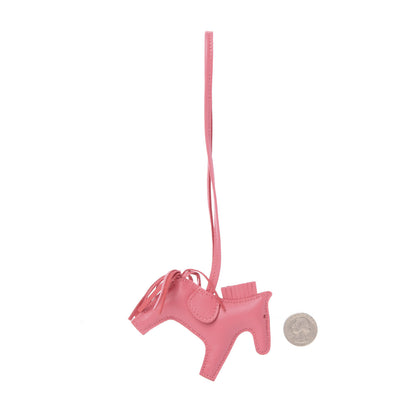 Hermes Milo Lambskin Grigri Rodeo Horse Bag Charm PM Rose Azalee 2 of 5