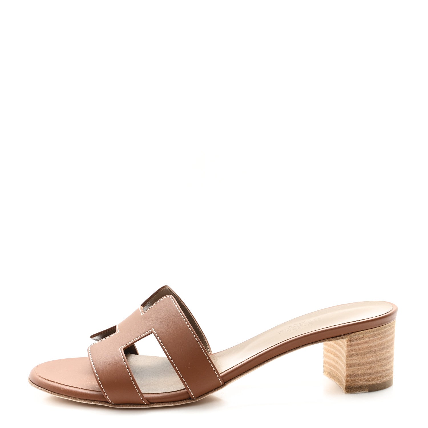 Hermes Calfskin Oasis Sandals 38 Gold 1 of 10