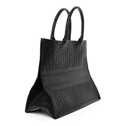 Christian Dior Oblique Calfskin Embossed Large Book Tote Black 3 of 10