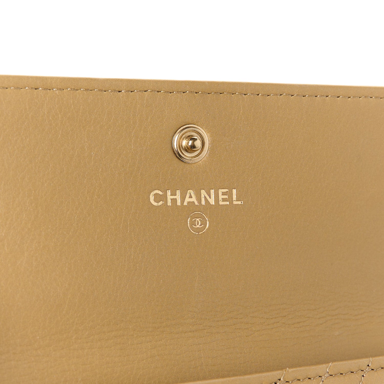 Chanel Aged Calfskin Chevron Quilted Flap Card Holder Beige 6 of 10