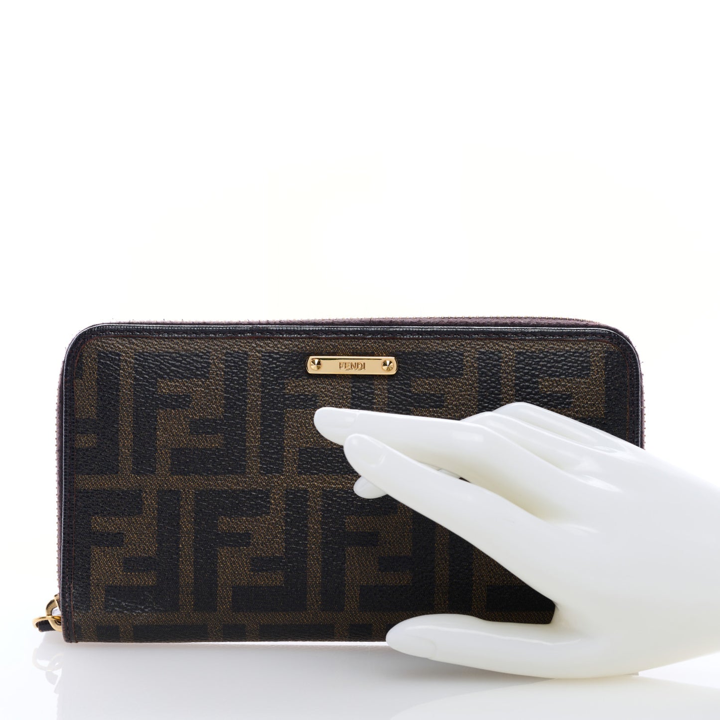 Zucca Spalmati Vitello Elite Zip Around Wallet Tobacco Ebano
