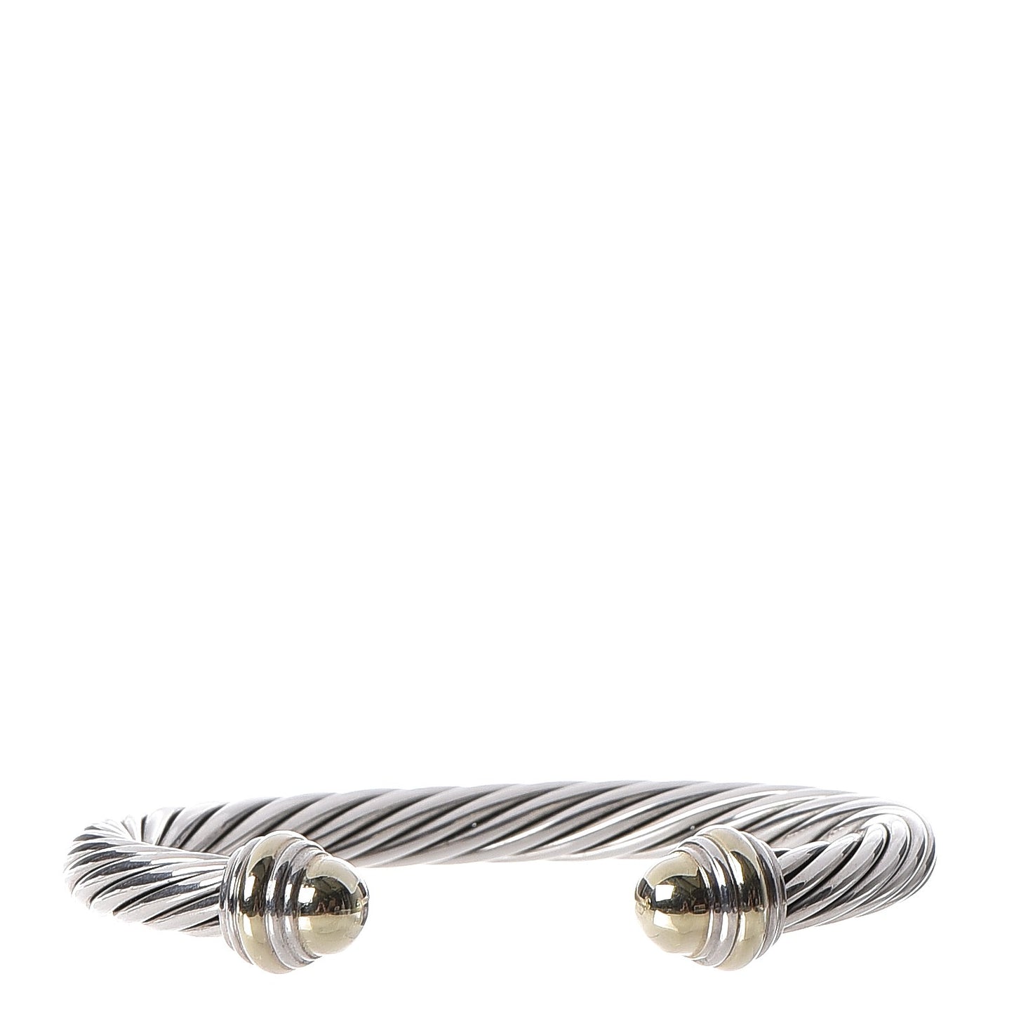 Sterling Silver 14K Yellow Gold 7mm Cable Classics Bracelet