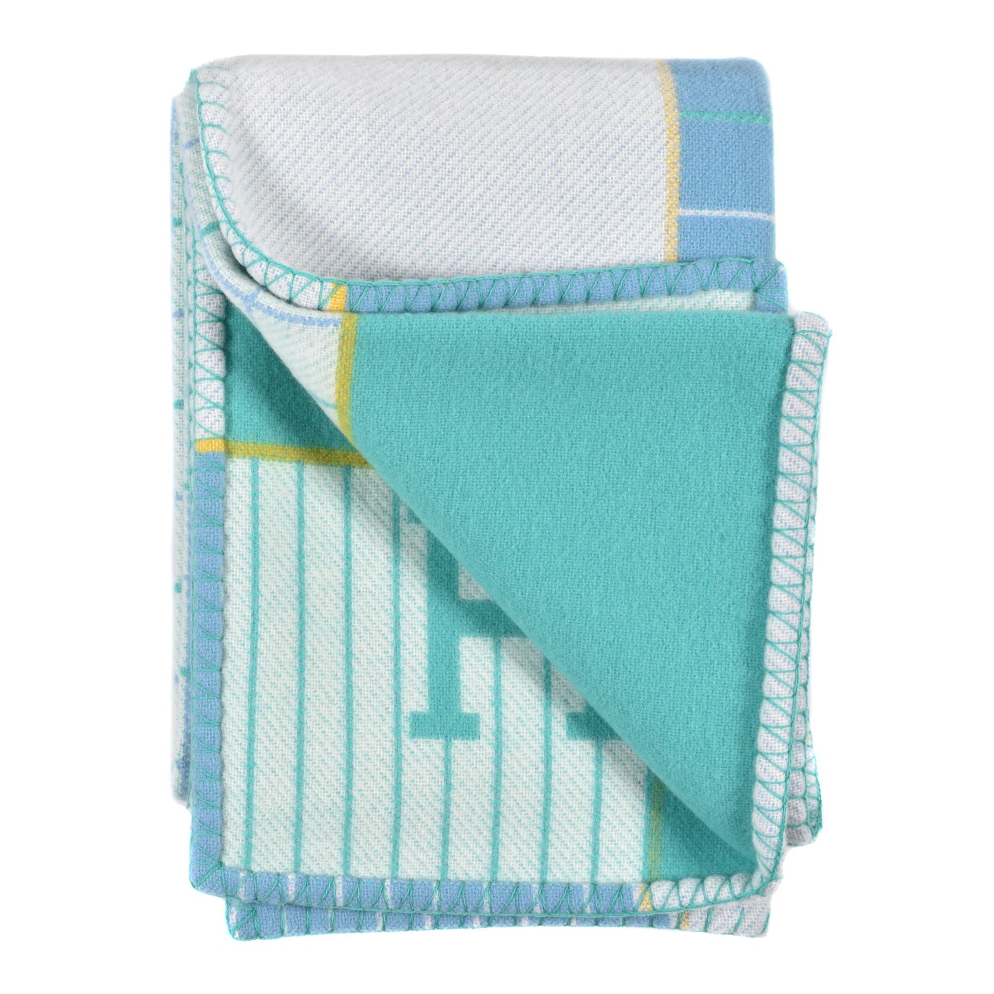 Wool Cashmere Avalon Passe-Passe Blanket Bleuet