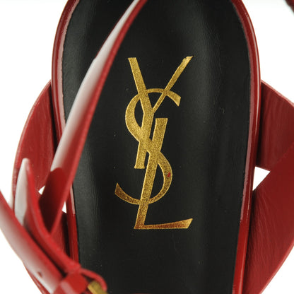 Saint Laurent Patent Tribute 105 Platform Sandals 39 Red 6 of 7