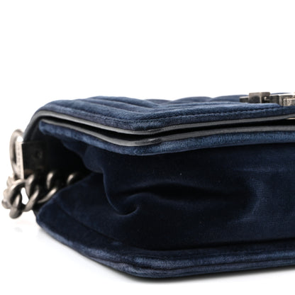 Chanel Velvet Quilted Small Boy Flap Blue 9 of 10