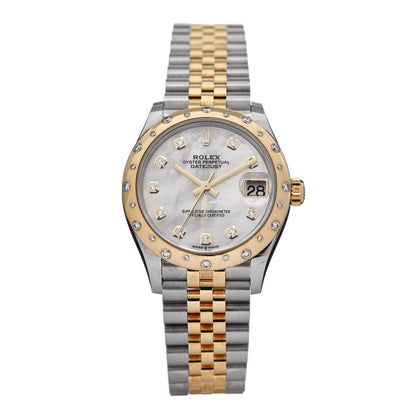 Rolex Stainless Steel 18K Yellow Gold Diamond Mother of Pearl 31mm Oyster Perpetual Datejust Watch 278343RBR 1 of 5
