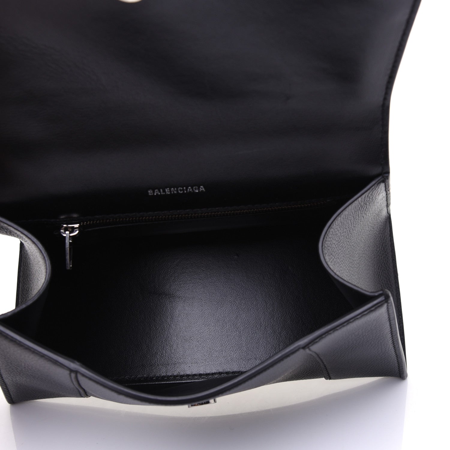 Balenciaga Grained Calfskin Small Hourglass Top Handle Bag Black 5 of 17