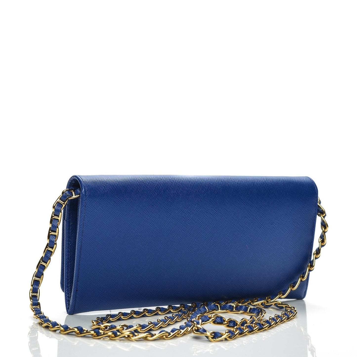 Saffiano Metal Oro Chain Wallet Royal