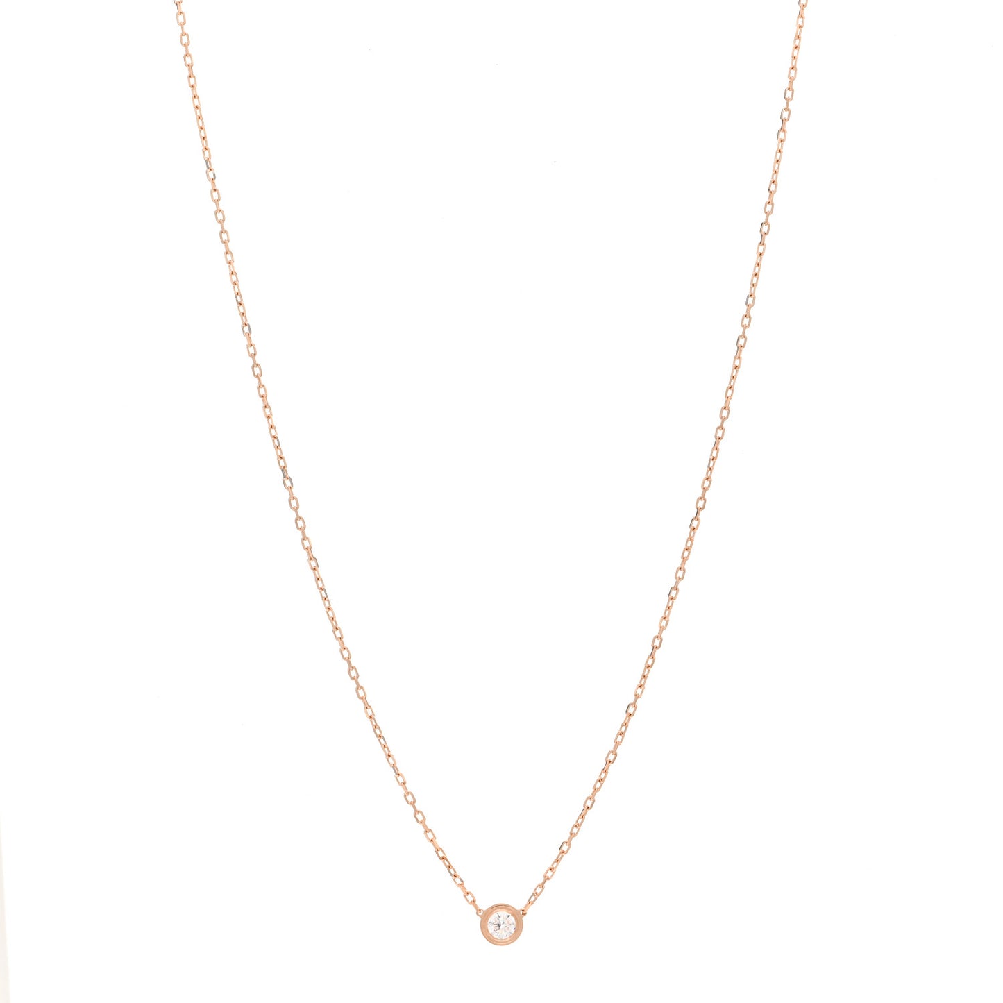 18K Pink Gold Diamond LM D'Amour Pendant Necklace