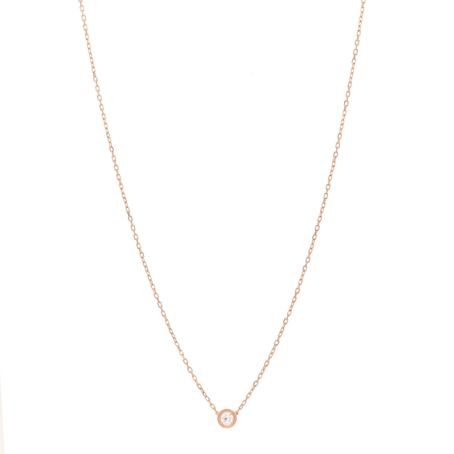 Cartier 18K Pink Gold Diamond LM D'Amour Pendant Necklace 1 of 5
