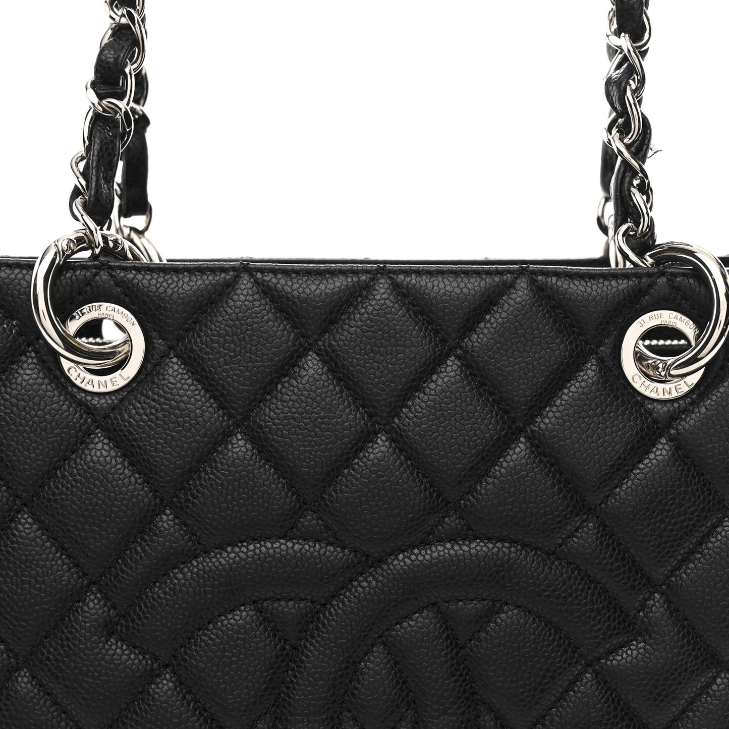 Caviar Quilted Grand Shopping Tote GST Black