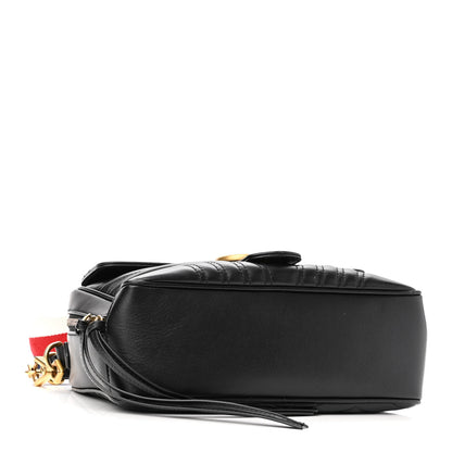 Gucci Calfskin Matelasse Sylvie Web Small GG Marmont Top Handle Shoulder Bag Black 4 of 10