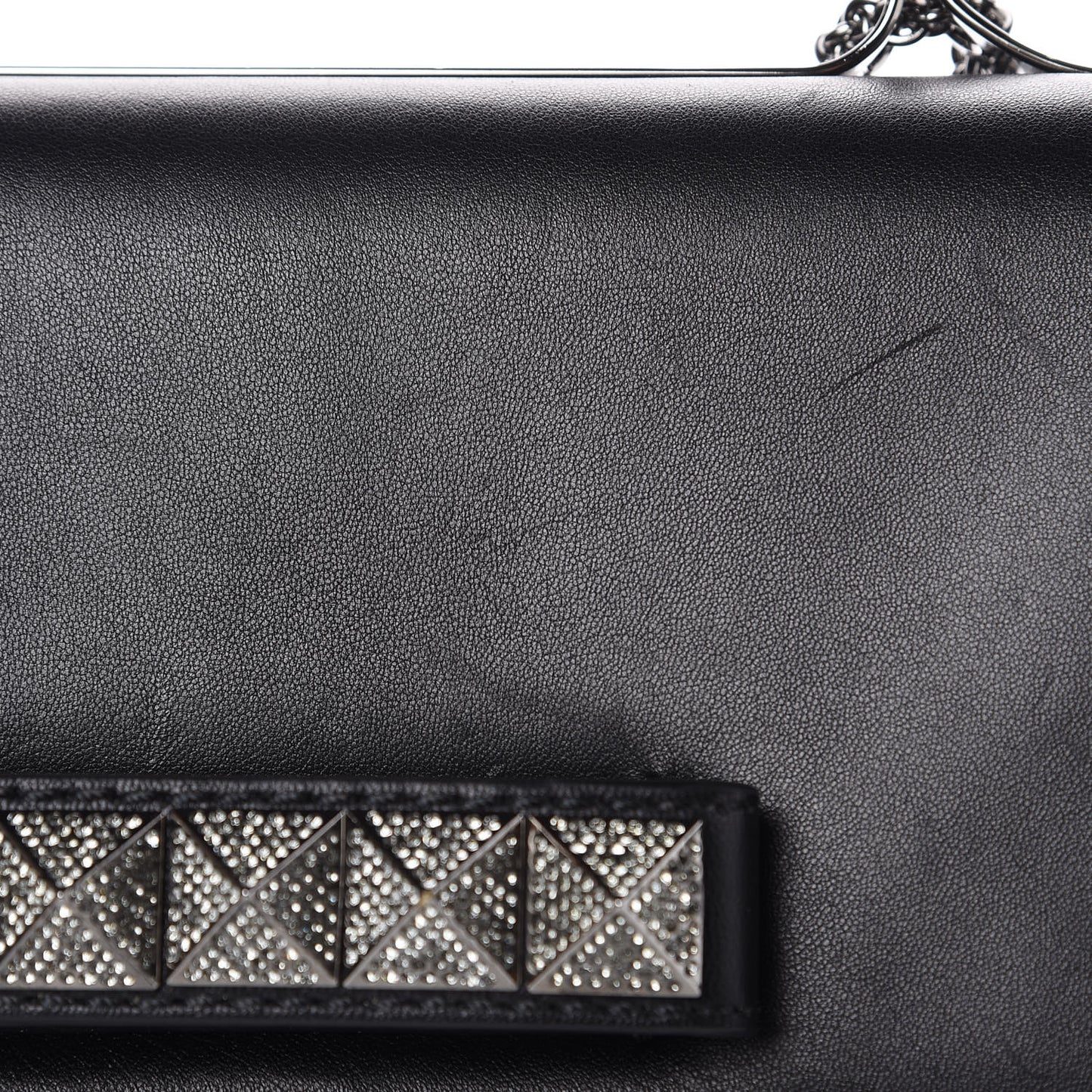 Nappa Crystal Encrusted Studs Va Va Voom Shoulder Bag Black
