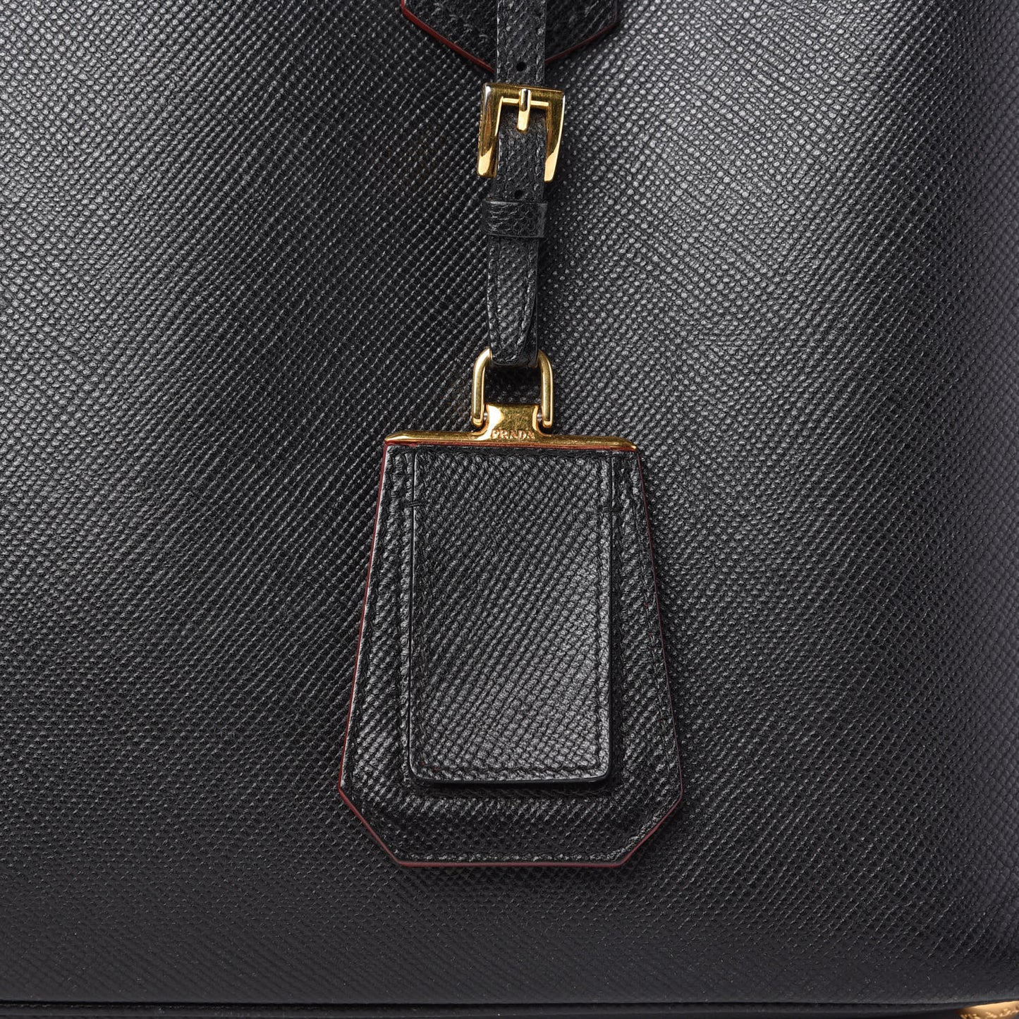 Saffiano Cuir Medium Double Bag Black Fuoco