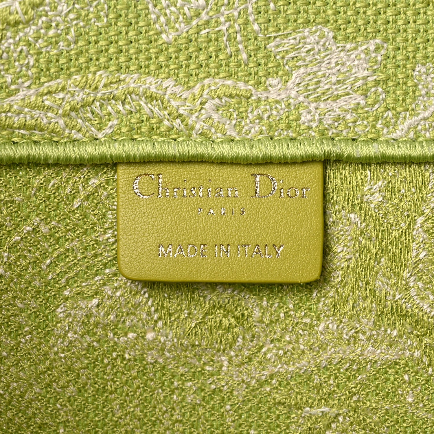 Christian Dior Canvas Embroidered Dioriviera Toile De Jouy Book Tote D-Lite Green 5 of 9