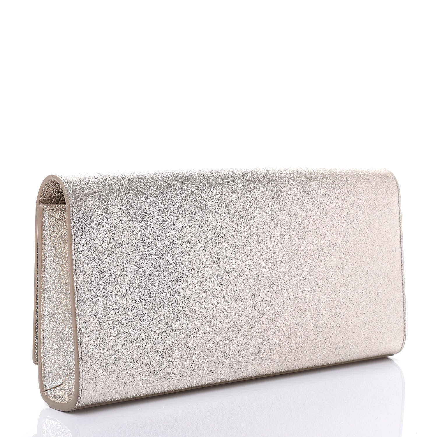 Saint Laurent Textured Metallic Calfskin Classic Monogram Cassandre Clutch Silver 3 of 11