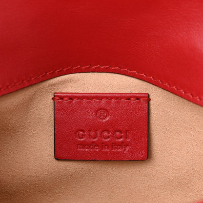 Gucci Calfskin Matelasse Super Mini GG Marmont Shoulder Bag Hibiscus Red 6 of 10