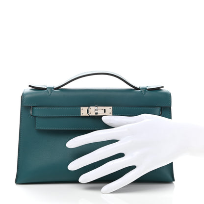 Hermes Swift Kelly Pochette Clutch Vert Bosphore 2 of 17