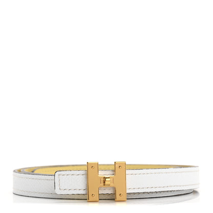Hermes Swift Epsom 13mm H Kelly Belt 80 32 Jaune Poussin White 1 of 6