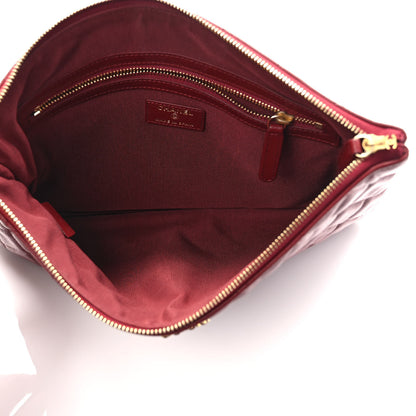 Chanel Lambskin Quilted Chanel 19 Medium Cosmetic Case Burgundy 5 of 7