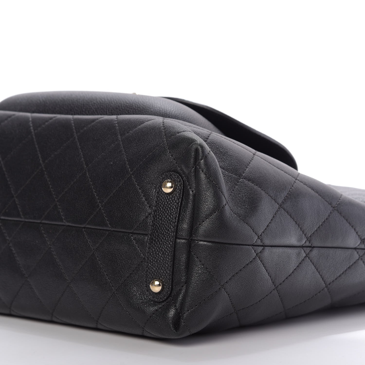 Chanel Sheepskin Caviar Quilted Large Shopping Tote Black 7 of 9