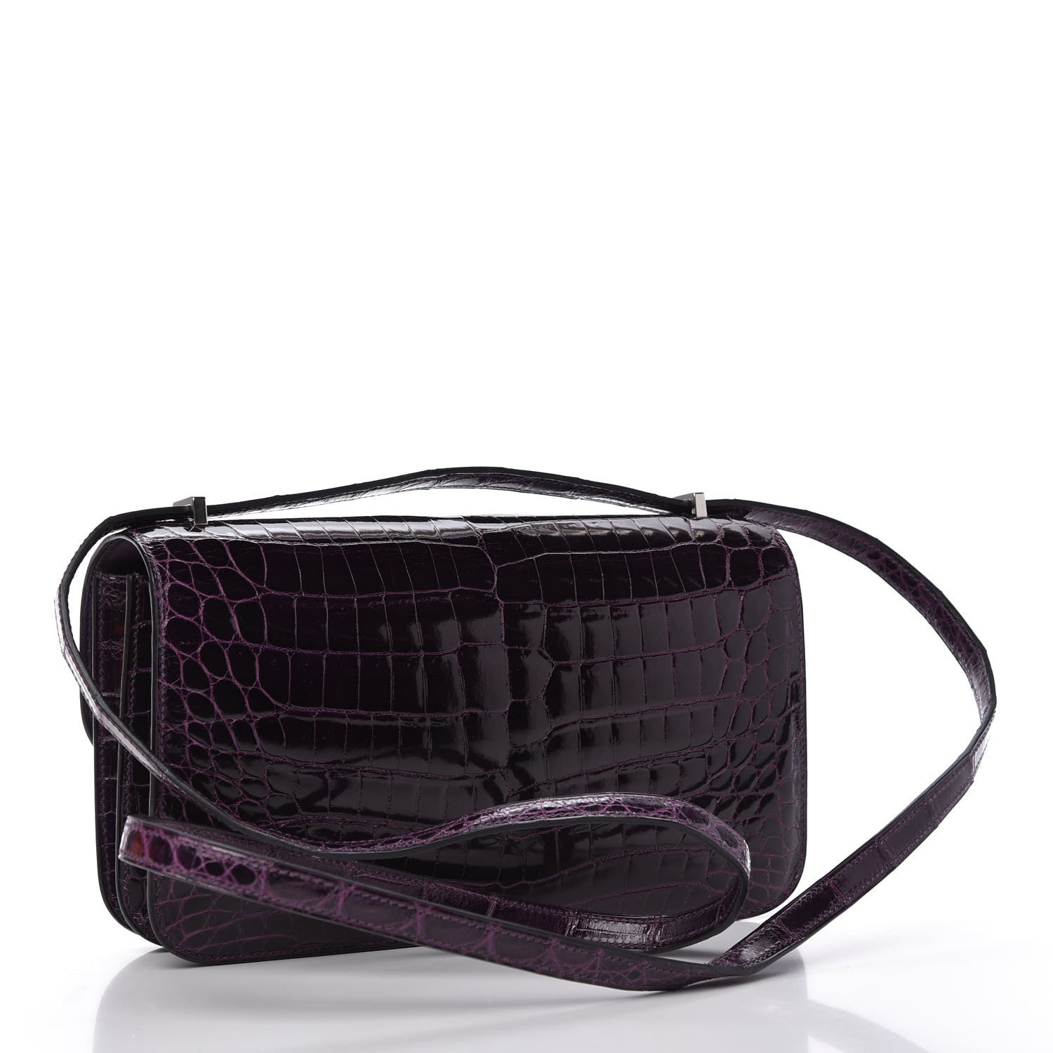 Hermes Shiny Niloticus Crocodile Constance Elan 25 Amethyste 3 of 11
