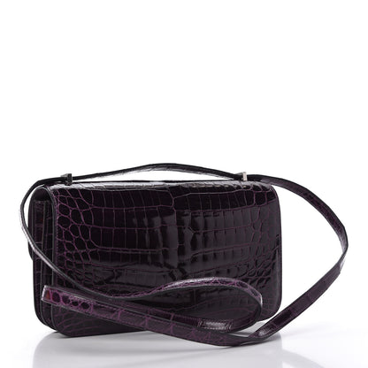 Hermes Shiny Niloticus Crocodile Constance Elan 25 Amethyste 3 of 11
