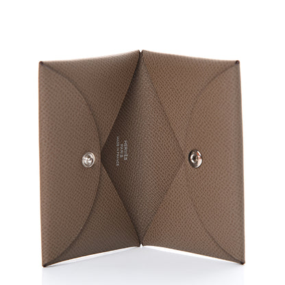 Hermes Epsom Calvi Card Case Etoupe 4 of 7