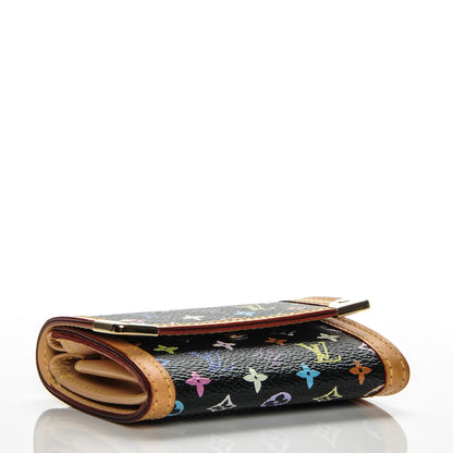 Louis Vuitton Monogram Multicolor Porte-Monnaie Plat Coin Purse Black 4 of 6