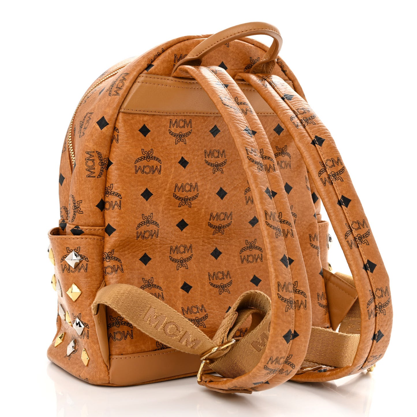 Visetos Studded Small Stark Backpack Cognac