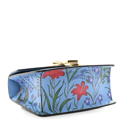 Gucci Shangai Calfskin Web New Flora Mini Sylvie Chain Shoulder Bag Azure 4 of 10