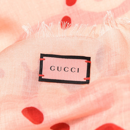 Gucci Modal Silk GG Writers Shawl Roseate Red 3 of 4