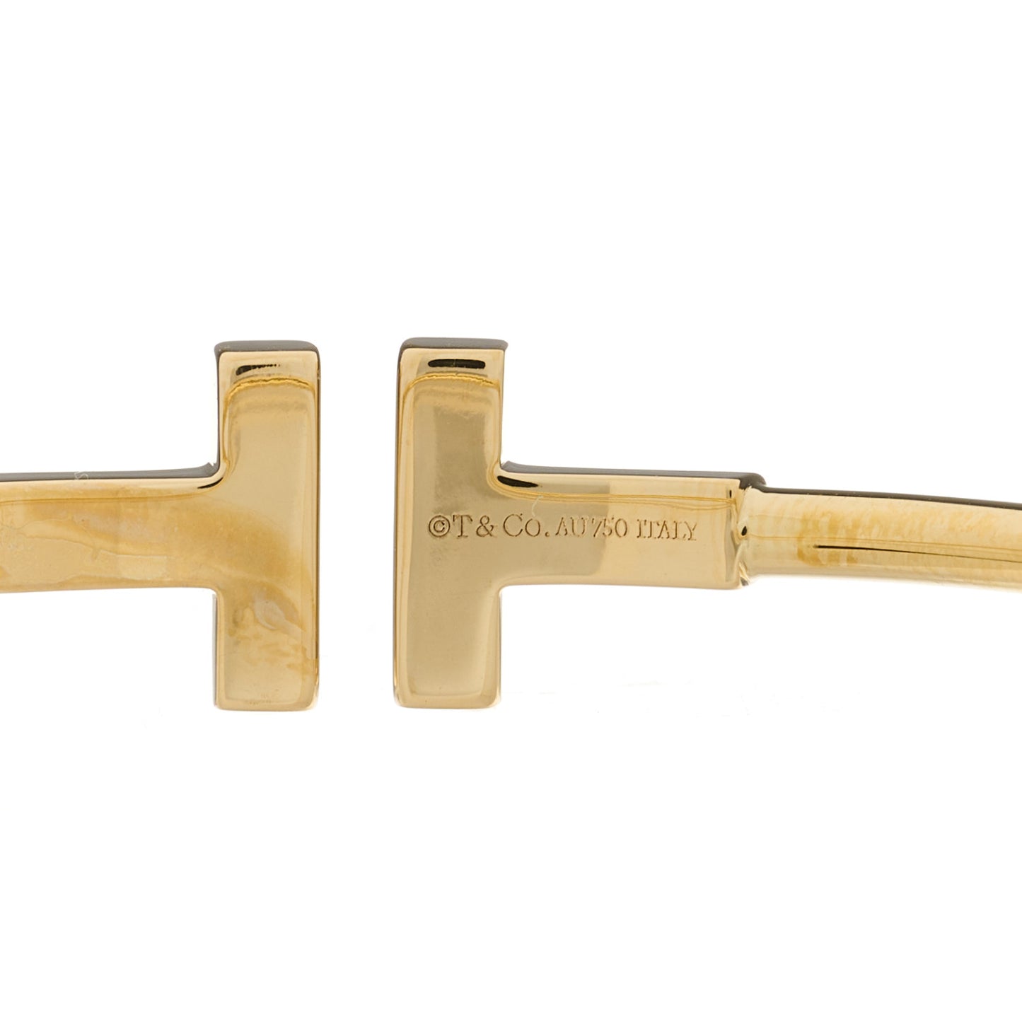 18K Yellow Gold Diamond T Wire Bracelet